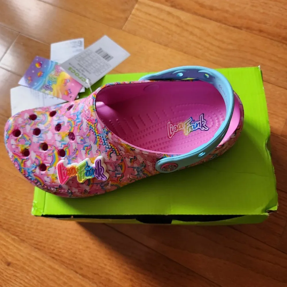 Crocs Lisa Frank Classic Unisex Clog PINK RAINBOW - Picture 4 of 4